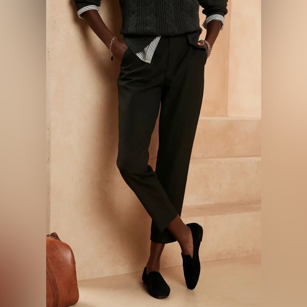 Banana Republic Black Cropped Ankle Pants